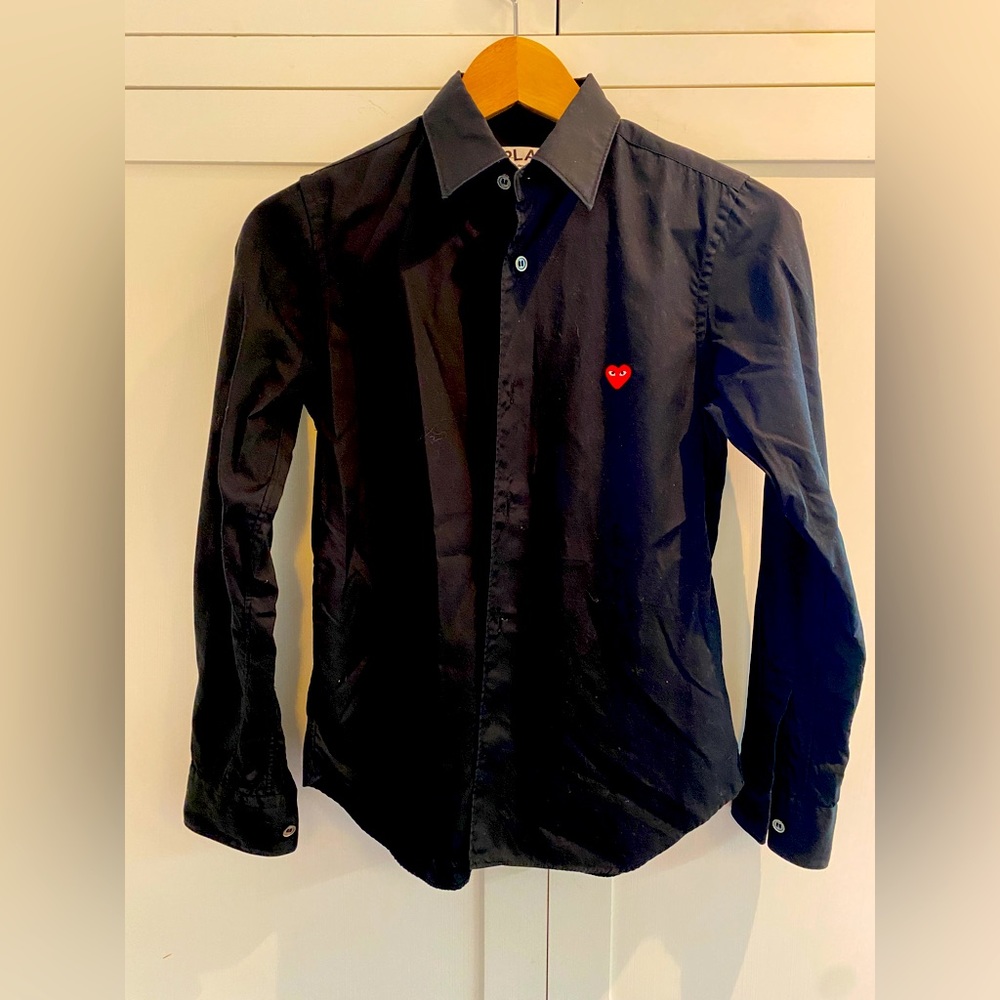 Comme Des Garçons PLAY black dress shirt